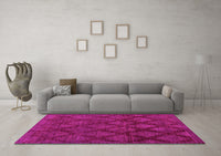 Machine Washable Abstract Pink Modern Rug, wshabs110pnk