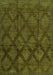 Machine Washable Abstract Green Modern Area Rugs, wshabs110grn