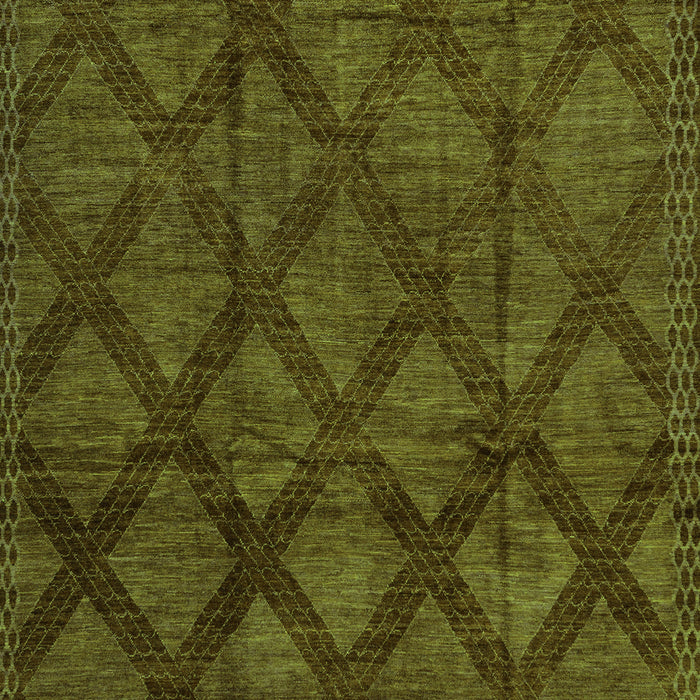 Machine Washable Abstract Green Modern Area Rugs, wshabs110grn