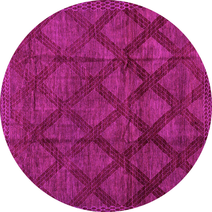 Round Machine Washable Abstract Pink Modern Rug, wshabs110pnk