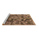 Sideview of Machine Washable Abstract Brown Modern Rug, wshabs1110brn