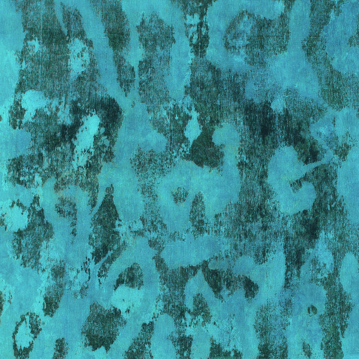 Square Machine Washable Abstract Turquoise Modern Area Rugs, wshabs1110turq