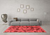 Machine Washable Abstract Red Modern Rug, wshabs1110red