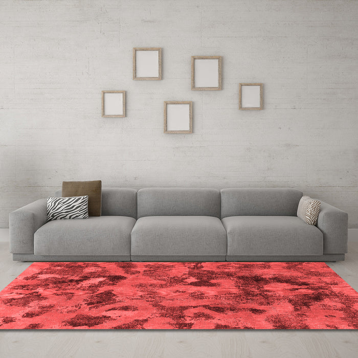 Modern Red Washable Rugs