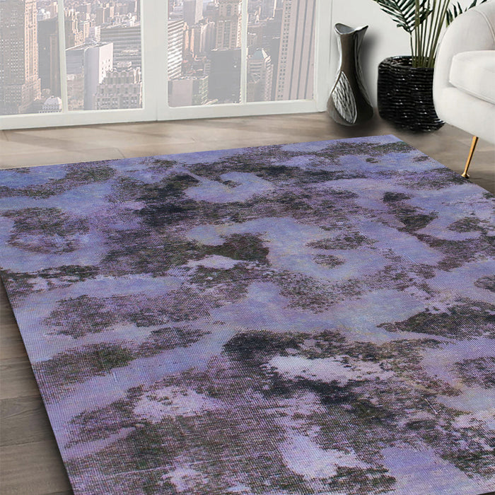 Machine Washable Abstract Lavender Purple Rug in a Family Room, wshabs1110