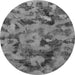 Round Machine Washable Abstract Gray Modern Rug, wshabs1110gry