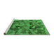 Sideview of Machine Washable Abstract Green Modern Area Rugs, wshabs1110grn