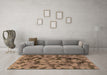 Machine Washable Abstract Brown Modern Rug in a Living Room,, wshabs1110brn