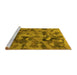 Sideview of Machine Washable Abstract Yellow Modern Rug, wshabs1110yw
