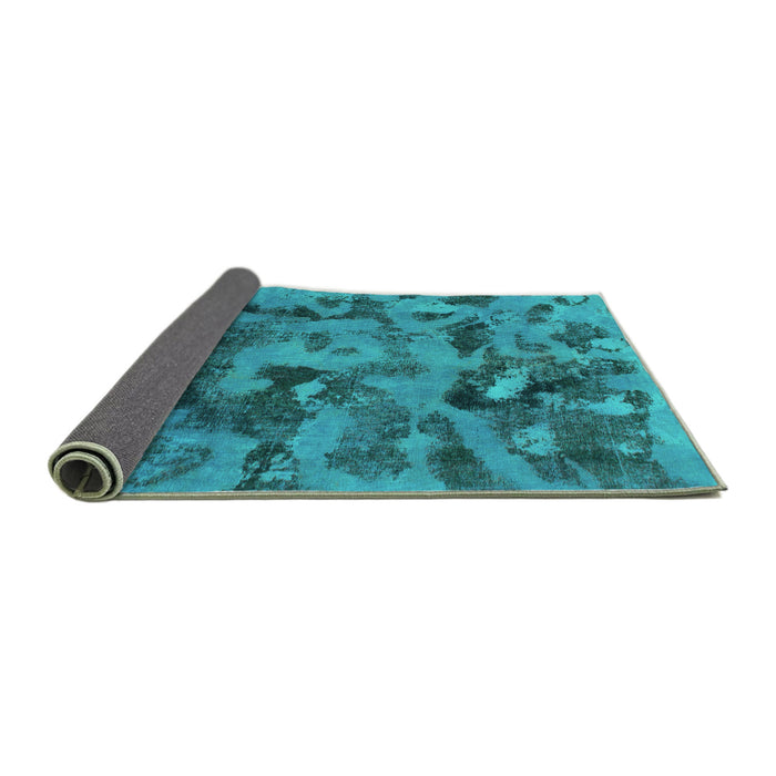 Sideview of Abstract Turquoise Modern Rug, abs1110turq