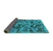 Sideview of Abstract Turquoise Modern Rug, abs1110turq