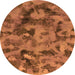 Round Abstract Orange Modern Rug, abs1110org