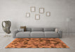 Machine Washable Abstract Orange Modern Area Rugs in a Living Room, wshabs1110org