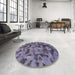 Abstract Lavender Purple Modern Rug in a Kitchen, abs1110