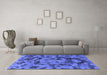 Machine Washable Abstract Blue Modern Rug in a Living Room, wshabs1110blu