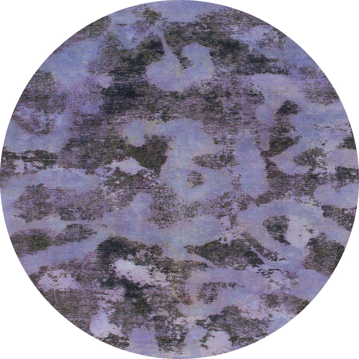 Round Machine Washable Abstract Lavender Purple Rug, wshabs1110