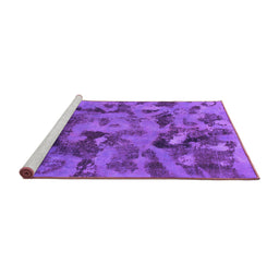 Sideview of Machine Washable Abstract Purple Modern Area Rugs, wshabs1110pur