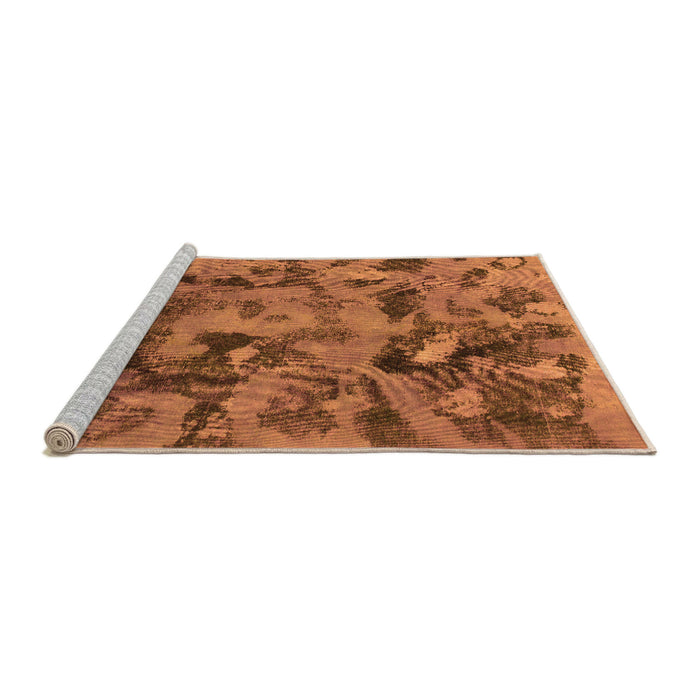 Sideview of Machine Washable Abstract Orange Modern Area Rugs, wshabs1110org