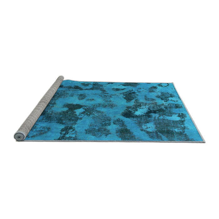 Sideview of Machine Washable Abstract Light Blue Modern Rug, wshabs1110lblu