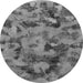 Round Abstract Gray Modern Rug, abs1110gry