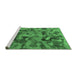 Sideview of Machine Washable Abstract Emerald Green Modern Area Rugs, wshabs1110emgrn