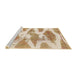 Sideview of Machine Washable Abstract Orange Rug, wshabs1111