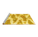 Sideview of Machine Washable Abstract Yellow Modern Rug, wshabs1111yw