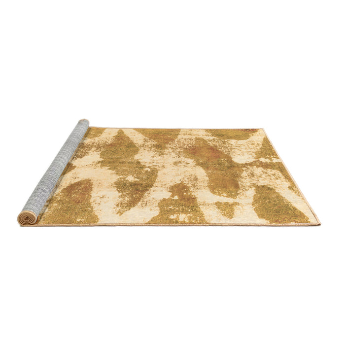 Sideview of Machine Washable Abstract Brown Modern Rug, wshabs1111brn