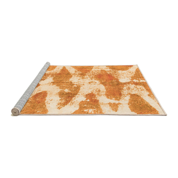 Sideview of Machine Washable Abstract Orange Modern Area Rugs, wshabs1111org