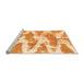 Sideview of Machine Washable Abstract Orange Modern Area Rugs, wshabs1111org