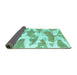 Sideview of Abstract Turquoise Modern Rug, abs1111turq