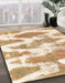 Machine Washable Abstract Orange Rug in a Family Room, wshabs1111