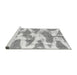 Sideview of Machine Washable Abstract Gray Modern Rug, wshabs1111gry