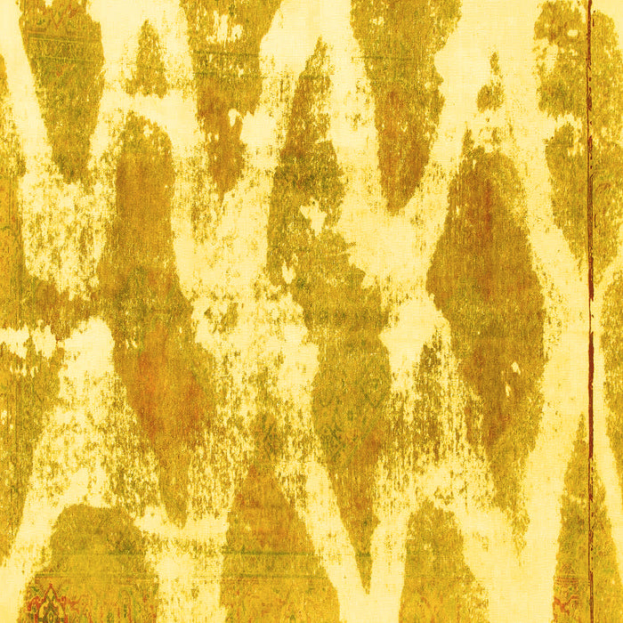 Square Abstract Yellow Modern Rug, abs1111yw