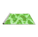 Sideview of Machine Washable Abstract Green Modern Area Rugs, wshabs1111grn