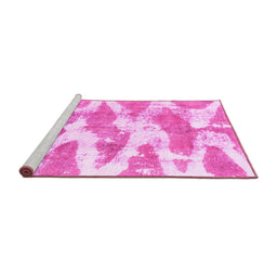 Sideview of Machine Washable Abstract Pink Modern Rug, wshabs1111pnk