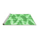 Sideview of Machine Washable Abstract Emerald Green Modern Area Rugs, wshabs1111emgrn