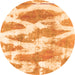 Round Abstract Orange Modern Rug, abs1111org