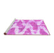 Sideview of Machine Washable Abstract Purple Modern Area Rugs, wshabs1111pur