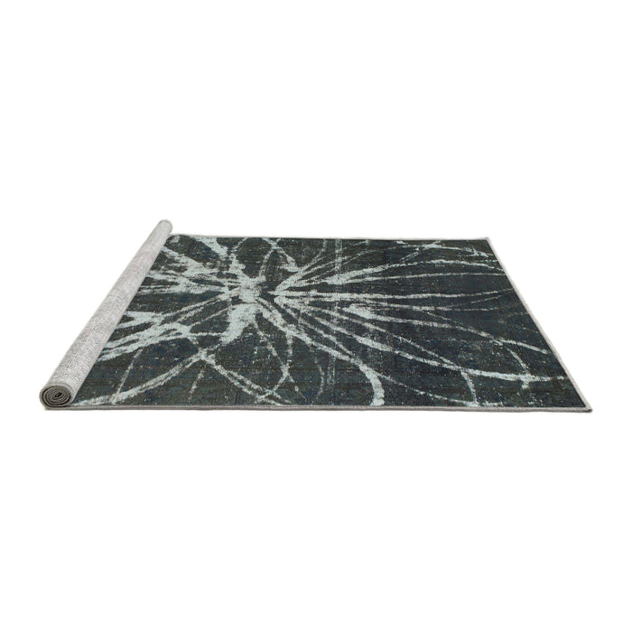 Sideview of Machine Washable Abstract Grey Gray Rug, wshabs1112