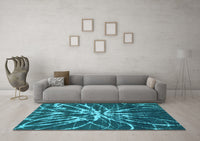 Machine Washable Abstract Light Blue Modern Rug, wshabs1112lblu