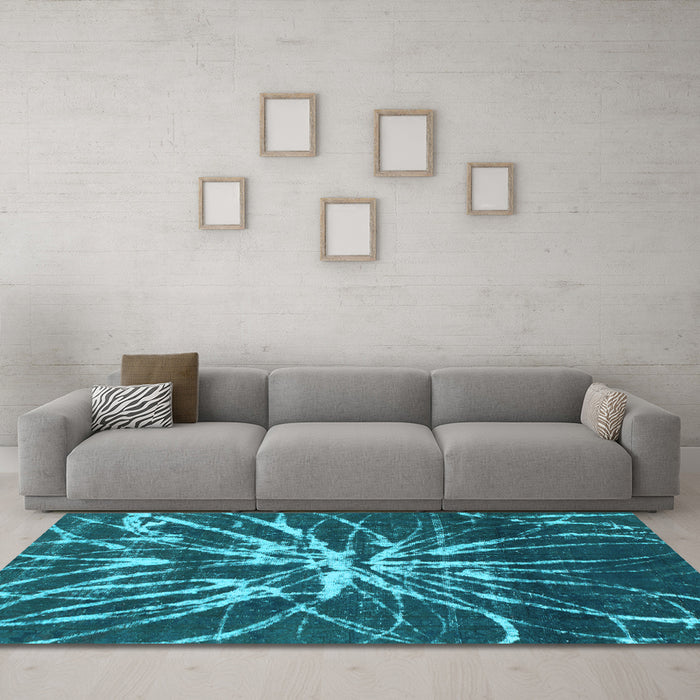 Machine Washable Abstract Light Blue Modern Rug in a Living Room, wshabs1112lblu