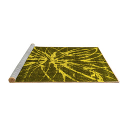 Sideview of Machine Washable Abstract Yellow Modern Rug, wshabs1112yw