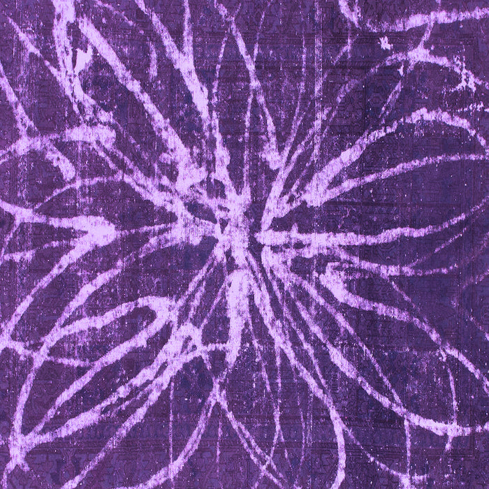 Square Machine Washable Abstract Purple Modern Area Rugs, wshabs1112pur