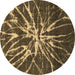 Round Abstract Brown Modern Rug, abs1112brn