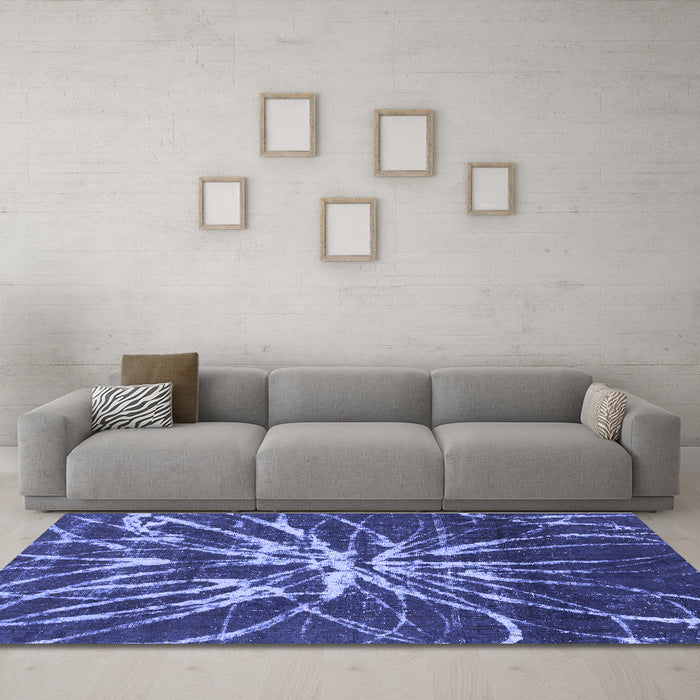 Machine Washable Abstract Blue Modern Rug in a Living Room, wshabs1112blu