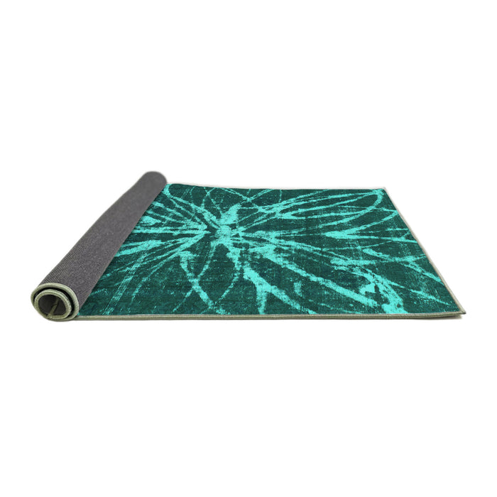 Sideview of Abstract Turquoise Modern Rug, abs1112turq