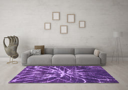Machine Washable Abstract Purple Modern Area Rugs in a Living Room, wshabs1112pur