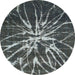 Round Machine Washable Abstract Grey Gray Rug, wshabs1112