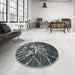 Abstract Gray Modern Rug in a Kitchen, abs1112